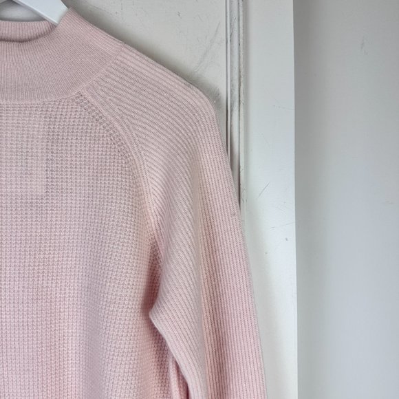 Intermix Jillian Pink Mock Neck Cashmere Sweater - Picture 5 of 8